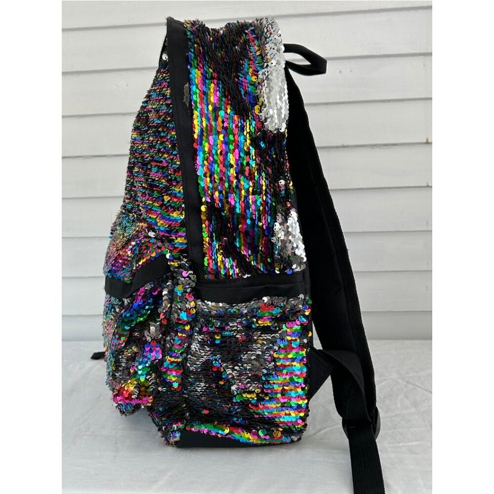 Sequin Backpack Rainbow Reversible Glitter Hologr… - image 3